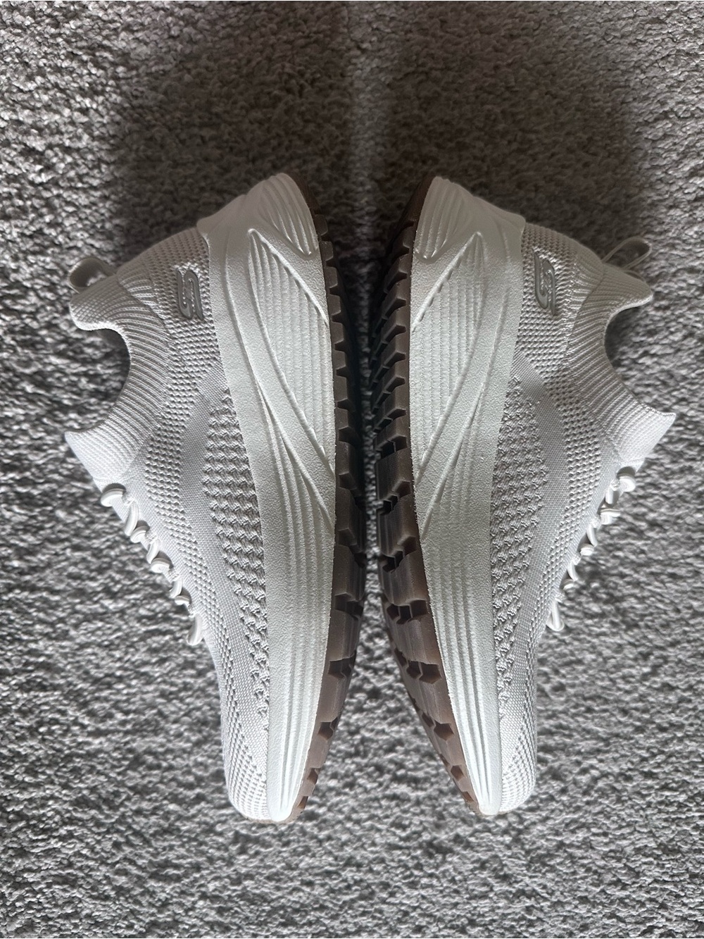 Skechers Women’s All-White/Cream Slip-On Knit Sneakers - Picture 3 of 5